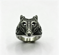 Bague en acier inoxydable avec tête de loup viking nordique, bijoux tendance pour hommes