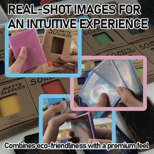 Nouvelles boîtes TCG Poké<span class=keywords><strong>mon</strong></span>, Yu-Gi-Oh, 50 pièces, MTG taille standard 66x91mm, 18 couleurs, pochettes de cartes à collectionner mates, porte-cartes, pochettes de cartes mates - Product Image 5