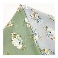WI-B05 Neuerscheinung Doppelseitiger Chiffon-Stoff Damenkleid Blau-Weiß Blumencluster-Muster Knitter-Print Stoff Nachtwäsche