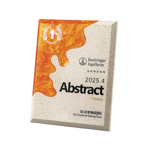 <span class=keywords><strong>Plaque</strong></span> en résine personnalisée <span class=keywords><strong>orange</strong></span>, verte, noire, marbre blanc, certificat, trophée MH-MJ0696 - Product Image 4