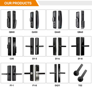 Serrure de <span class=keywords><strong>porte</strong></span> intelligente à empreintes digitales standard US avec application Tuya et vidéo bidirectionnelle, compatible avec les portes en acier, déverrouillage par mot de passe/carte/clé/application - Product Image 6