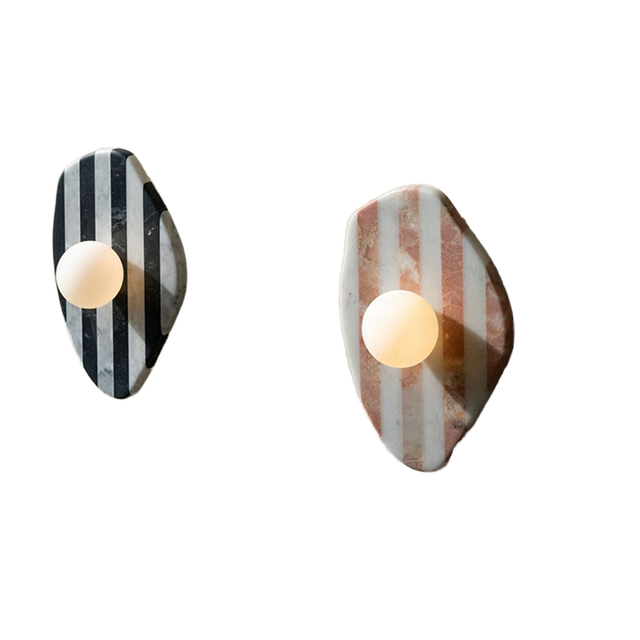 Modern LED Wall Lamp Natural Stone Striped Design Minimalist Luxury Irregular Marble Shade Indoor Use Living Room Hotel 3000K