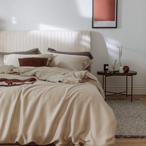 Parure de lit en inox 100% en bambou, couleur unie, organique, literie - Product Image 3