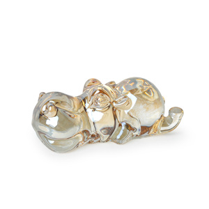 Figurines de hippopotames en cristal écologiques polies en forme de boule, miniatures de collection pour la décoration de table et de maison - Product Image 1