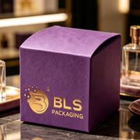 Boîte cadeau pliable de luxe personnalisée pour bougies, avec estampage à chaud, pelliculage brillant UV, emballage en papier violet
