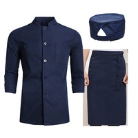 LOGO Veste de Cuisine Respirante de Restauration, Blouse de Chef à Manches Courtes avec Boutons Pression, Uniforme de Travail pour Restaurant