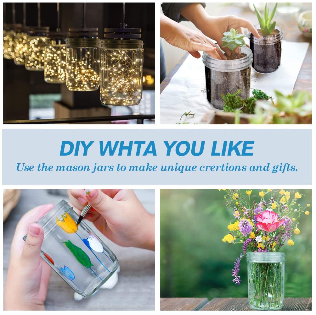 Custom package Mason Jars 16 OZ with Airtight lid Glass Canning Mason Jars