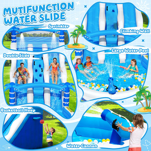 Scivolo d'Acqua Gonfiabile Commerciale FBsport, <span class=keywords><strong>Parco</strong></span> Acquatico Mobile Gonfiabile con Piscina e Scivolo per Adulti - Product Image 2