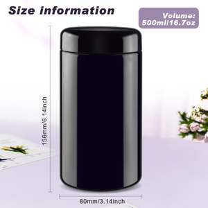 Frascos de Vidrio Violeta Oscuro con Protección UV de 50ml a 1000ml con Tapa de Baquelita, Botella Hermética para Suplementos Alimenticios - Product Image 3