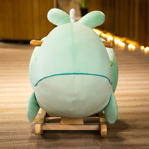 Silla Mecedora de Peluche con Forma de Ballena Verde para Niños de 1 a 3 Años, Personalizable por el Fabricante, Juguete de Madera - Product Image 4