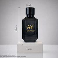 Flacon de parfum noir à facettes géométriques, marque privée, avec bouchon noir, luxe, 30ml 50ml 100ml, emballage en verre vide pour spray de Cologne