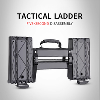 Échelle télescopique en aluminium haut de gamme à rétraction rapide 1,8M-4,2M, échelle pliante tactique professionnelle extensible