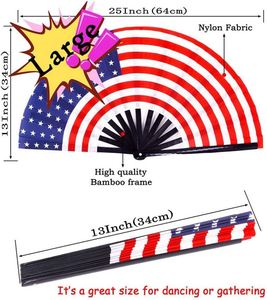 Abanicos Plegables Decorativos Patrióticos Personalizados de EE. UU. (Bandera de EE. UU.), Abanicos Plegables Grandes de Bambú, Abanicos Plegables con la Bandera Americana - Product Image 3