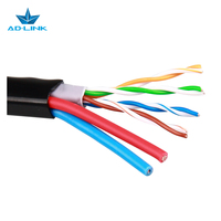 Harga Pabrik Kabel Cat5e UTP Siamese 23/24AWG 300m Power Multi-Core LAN Ethernet Konduktor OFC Jaket PE+PVC 8+2 Konduktor