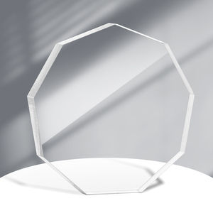 Tùy chỉnh in rõ ràng <span class=keywords><strong>Acrylic</strong></span> trống chín góc cạnh hình dạng tinh thể dày cắt laser <span class=keywords><strong>Acrylic</strong></span> Logo Khối Tự làm - Product Image 1