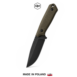 Couteau à lame fixe en acier O2, fabrication artisanale, robuste, pointe tombante, manche intégral, pour la chasse et le bushcraft, avec étui Kydex - Product Image 1