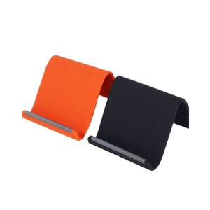 Flexible Folding Silicone Phone <b>Stand</b> Universal <b>Tablet</b> Laptop Holder Transformable Lazy Support Orange Black 20x10x0.3cm - Product Image 1