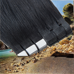 Extensions de cheveux à bandes adhésives en cheveux vierges indiens doublement tirés, qualité supérieure, cheveux humains lisses, pour améliorer la beauté - Product Image 2