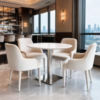 Tables à manger en marbre pour hôtels commerciaux, cafés, tables carrées/petites modernes et minimalistes, durables, faciles à nettoyer, pour les réunions