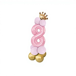 Set di Palloncini Numerici Rosa Peiyong 8 Pezzi, Palloncini Decorativi in Alluminio da 32 Pollici Modello 62025 per Festa della Mamma e Feste di Laurea - Product Image 1