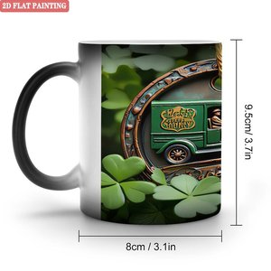Frosted Black 11oz <b>Ceramic</b> Mug Sublimation Printing Heat Activated Color Changing <b>Cup</b> - Product Image 1