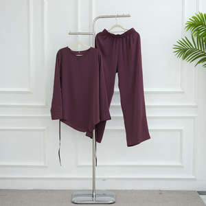 <span class=keywords><strong>Ensemble</strong></span> Décontracté 2 Pièces Loriyya Mode Pudique Abaya Manches Longues <span class=keywords><strong>Pantalon</strong></span> Haut Ceinture Latérale Cordon Costume Robe Abaya pour Femmes Musulmanes Fourniture ODM - Product Image 5