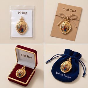 Collana con Ciondolo in Smalto Artigianale '<span class=keywords><strong>Gioia</strong></span> di Tutte le Grazie' Stile Bizantino per Articoli Religiosi - Product Image 2