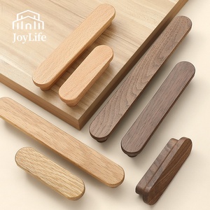 Poignée en bois de chêne blanc et noyer - Bouton en bois en forme de champignon pour tiroir et armoire en bois massif (trou unique) - Product Image 1