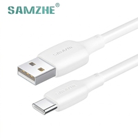 Cable USB-A a Tipo-C SAMZHE de 1m, 480Mbps, 3A, Cable de Carga Rápida y Transferencia de Datos, Cable de Carga de PVC Blanco para iPhone, iPad, Samsung, Xiaomi