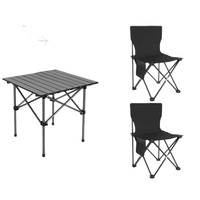 Ensemble de table et de chaises pliantes d'extérieur, ensemble complet de meubles d'extérieur en acier au carbone portable pour pique-nique, camping, barbecue