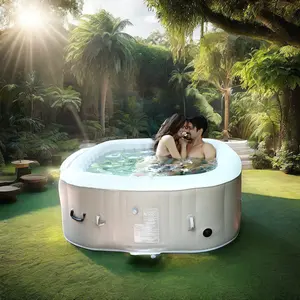 B02 New Design outdoor massage jetted whirlpool inflatable tub spa pool with whirlpool bubble massage