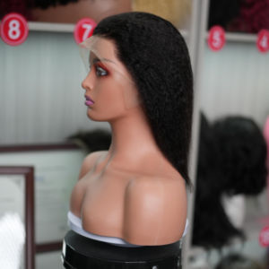 Peluca de Cabello Humano Yaki Ligero con Frente de Encaje 13x4 al por Mayor, Cabello Remy Brasileño de 8-14 Pulgadas, Estilo Bob Pre-Depilado con Línea de Cabello Natural - Product Image 5