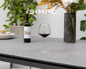 Ensemble <span class=keywords><strong>de</strong></span> mobilier d'extérieur haut <span class=keywords><strong>de</strong></span> gamme SIMPOLIFESTYLE, table extensible en pierre frittée et aluminium <span class=keywords><strong>PARIS</strong></span>, pour jardin, salle à manger, balcon - Product Image 5