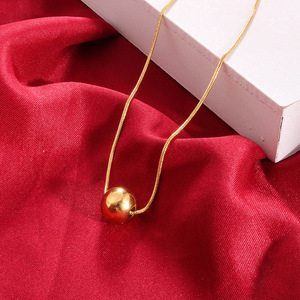 Mặt dây chuyền hình cầu hình học Titan Hiphop mới dành cho nữ nam, dây chuyền choker bằng thép không gỉ kiểu dây rắn, trang sức - Product Image 5