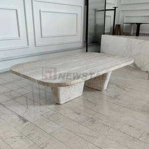 Newstar ý hiện đại Bàn cà phê hình chữ nhật thấp Bàn cà phê wabi-sabi phong cách tự nhiên đá cẩm thạch travertina Bàn cà phê - Product Image 2