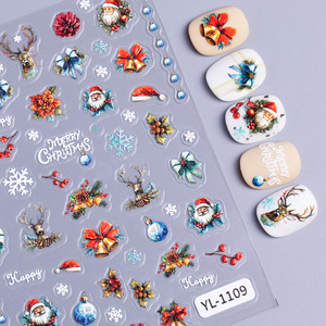 Pegatinas de Uñas Navideñas 5D, Diseño Kawaii de Muñeco de Nieve, Calcomanías Autoadhesivas para Decoración de Uñas, para Manicura DIY en Salón - Product Image 4