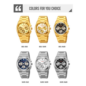 Men's round chronograph <b>watch</b> Luxury stainless steel wristwatch 30M waterproof quartz <b>watch</b> - Product Image 3