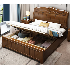 Factory Wholesale <b>Storage</b> <b>Bed</b> Frame Wooden Modern Furniture Size King <b>Double</b> Wood <b>Beds</b> MU11 <b>Storage</b> <b>Bed</b> MU11 - Product Image 4