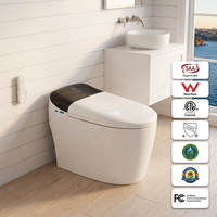 WC intelligent monobloc SAA WaterMark avec bidet intégré, siphon en S, siège chauffant, lavage féminin, massage, mode enfant, affichage LED et télécommande sans fil