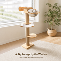 Arbre à chat multi-niveaux en bois massif, vente en gros directe d'usine, tout-en-un, gain de place, condo pour chat d'intérieur, jouet pour animaux de compagnie pour usage domestique
