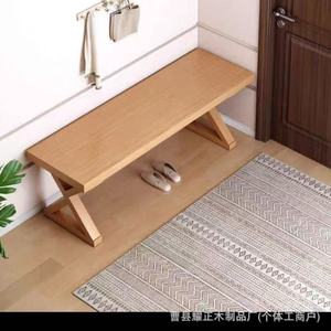 Shoe changing bench, doorway, solid wood long bench, Chinese style dining table bench, simple bedroom <b>bed</b> <b>end</b> bench - Product Image 3