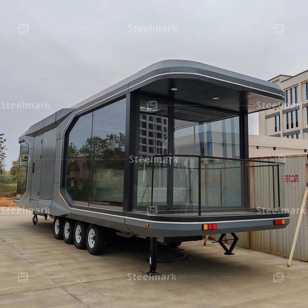 Maison mobile de luxe, moderne, portable, pour l'extérieur, pour le glamping, capsule, hôtel de villégiature