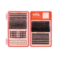 Kit de cils en grappes DIY grande capacité, boucles mixtes, cils pré-coupés, grappes de cils individuels volumineuses pour salons et distributeurs