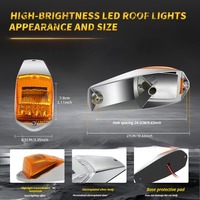 Feux de toit de cabine de camion à LED ambre et blanc 12V/24V, feux de gabarit, pour l'éclairage extérieur automobile