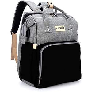 Mochila de viaje impermeable de muestra gratuita con gran capacidad que se pliega para guardar pañales de mamá y una bolsa de pañales tipo cuna - Product Image 6