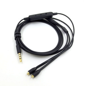 Cable de audio de repuesto MMCX trenzado estéreo chapado en oro de 1,2 m para <span class=keywords><strong>SE215</strong></span> con control de volumen - Product Image 2