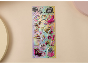 Pegatinas Brillantes con Efecto de Movimiento para Niños <span class=keywords><strong>WOWEI</strong></span>, Pegatinas con Efecto de Movimiento para Fiestas de Cumpleaños, Pegatinas Tridimensionales con Arena Fluida Dorada - Product Image 4