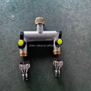 Distributeur d'eau de jardin bidirectionnel 3/4 po - <span class=keywords><strong>Robinet</strong></span> d'<span class=keywords><strong>arrosage</strong></span> à double fermeture (Laiton / Alliage de zinc disponible) - Product Image 5