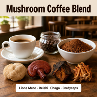 Café aux champignons Demeter en poudre instantanée, mélange 5-en-1 et 12-en-1 avec extrait de Reishi, Chaga, Crinière de lion et Cordyceps, support OEM