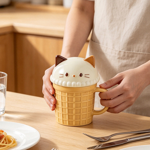 Tazza in Ceramica con Coperchio 3D a Forma di Animale, Regalo Carino, Tazza per Latte e Caffè - Product Image 5